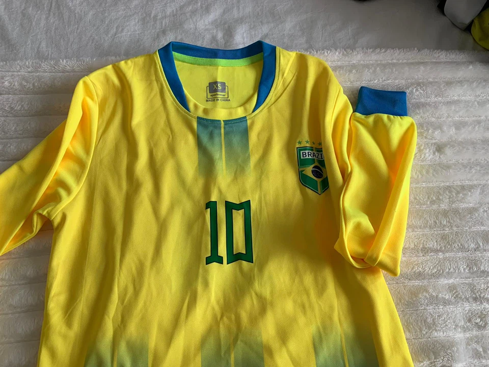 Brazil Pele #10 Long Sleeve Soccer Jersey