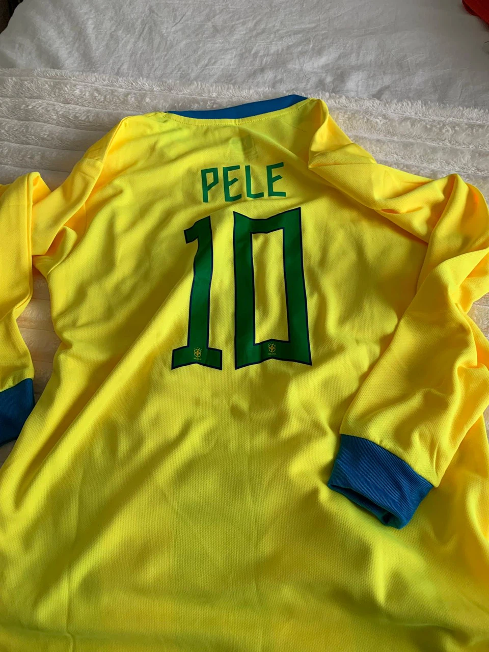 Brazil Pele #10 Long Sleeve Soccer Jersey - photo 3