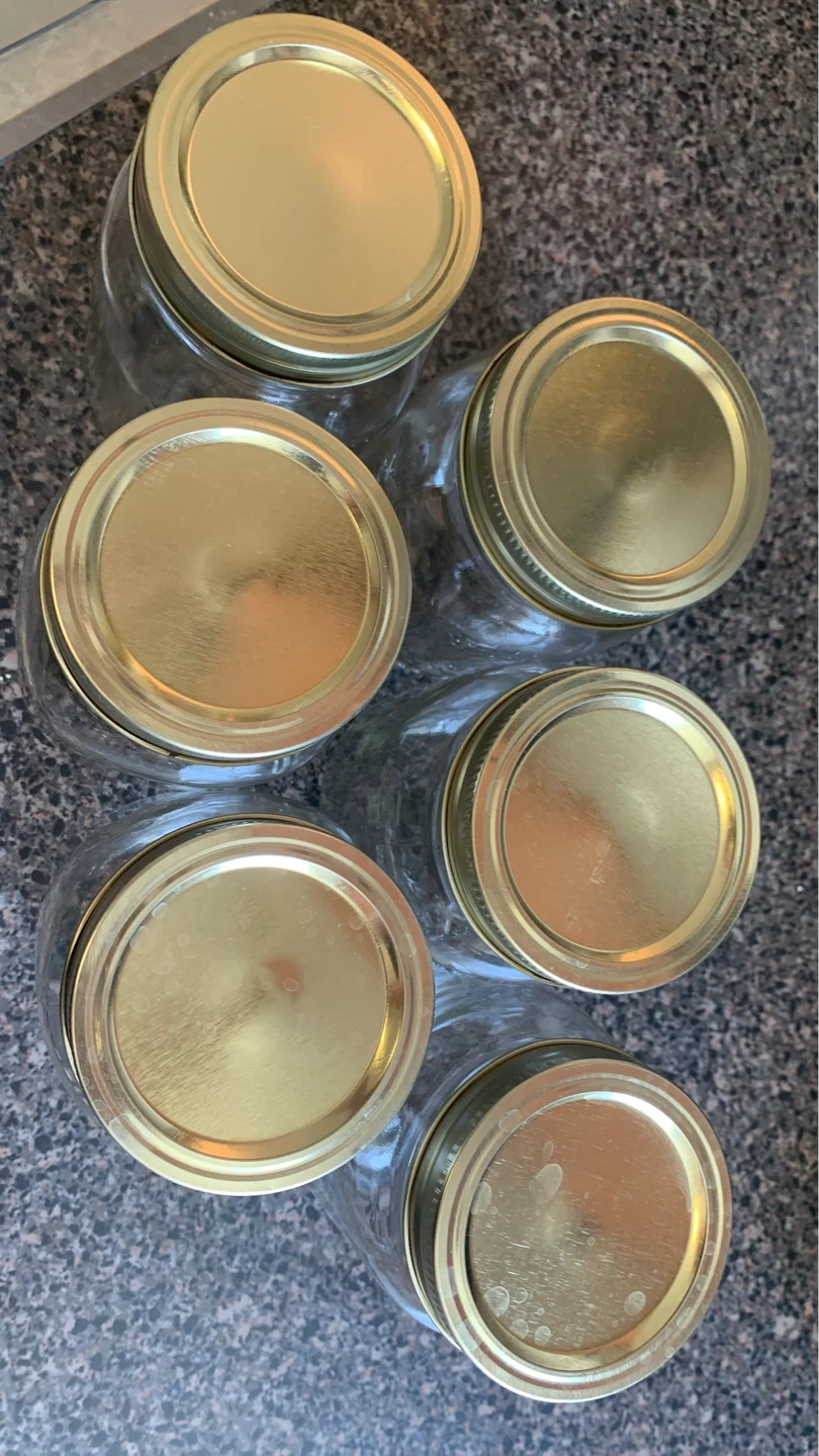 Set of 6 Glass Mason Jars with Gold Lids - photo 2