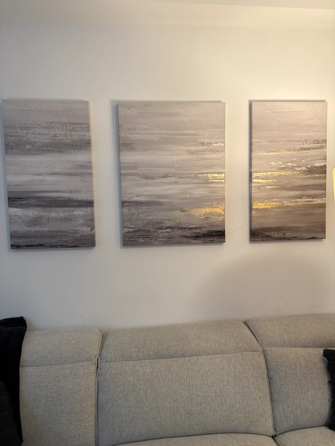 Abstract Gray Black White Gold Modern Contemporary Wall Art - photo 2
