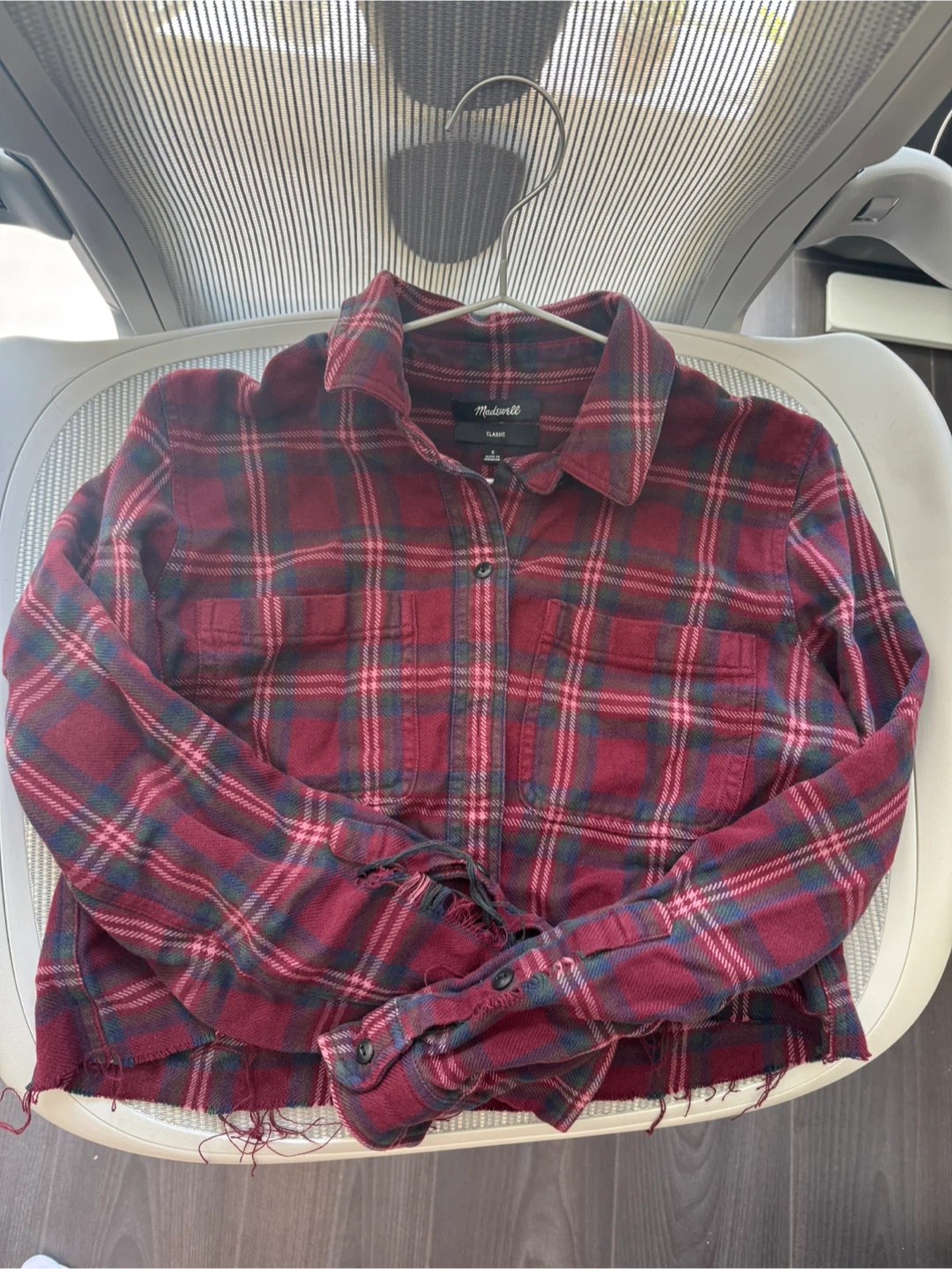 Cropped Madewell plaid shirt