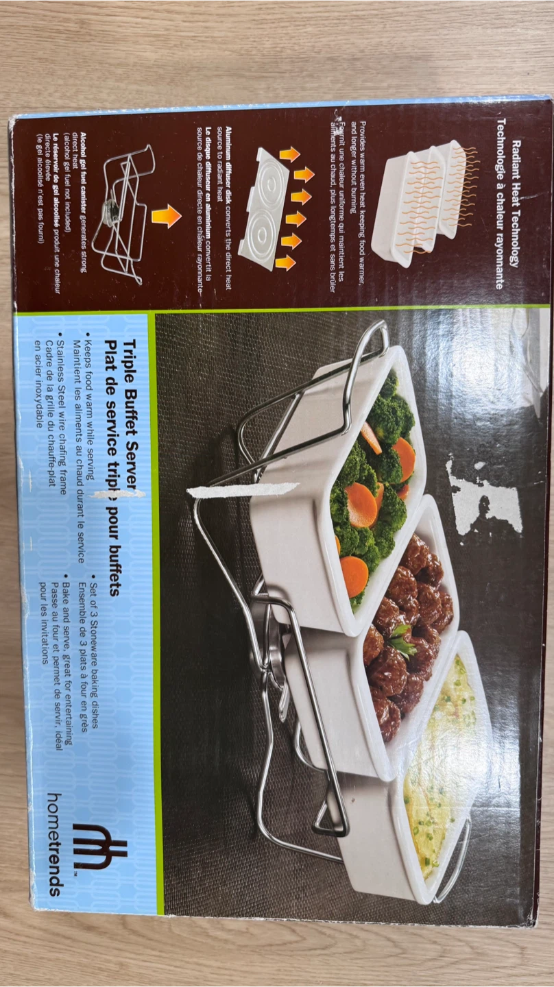 hometrends Triple Buffet Server