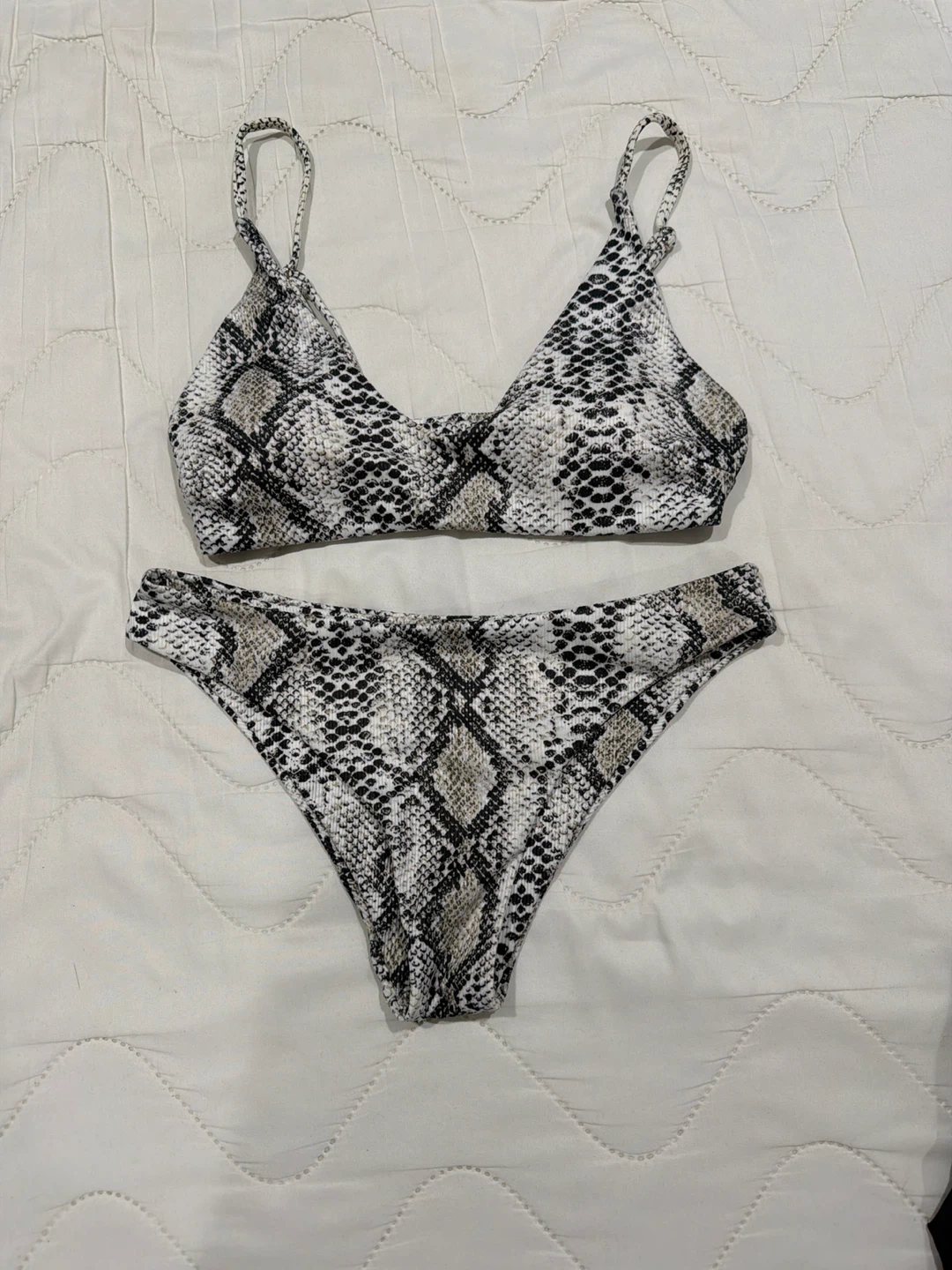 SHEIN Snake Print Triangle Bikini