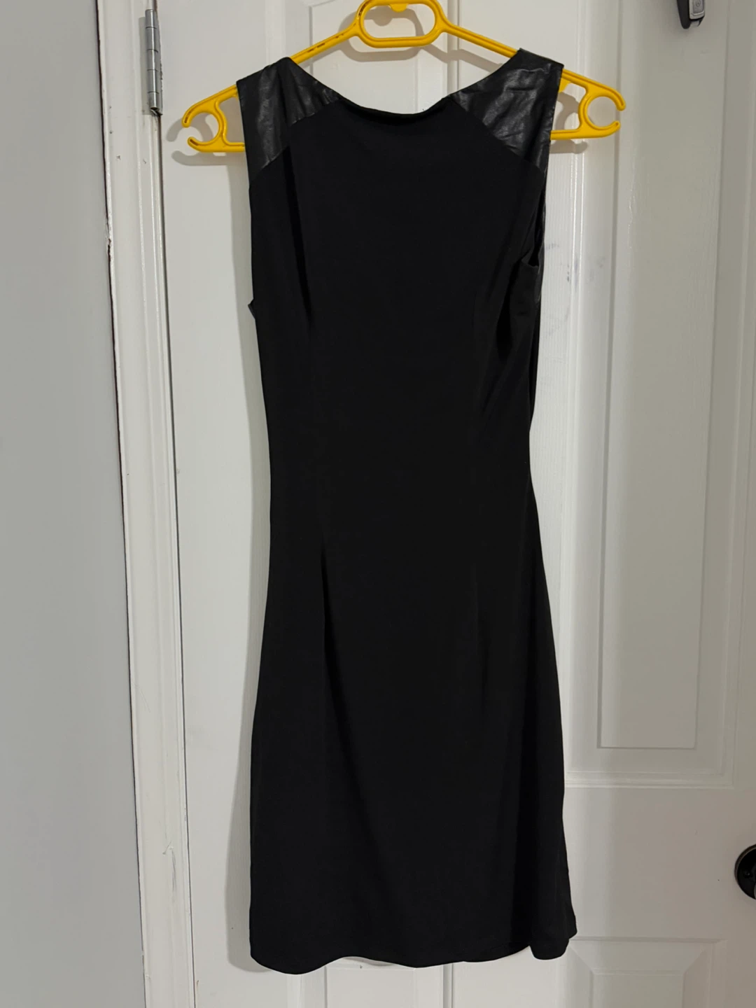 Black Faux Leather Detail Dress - photo 2