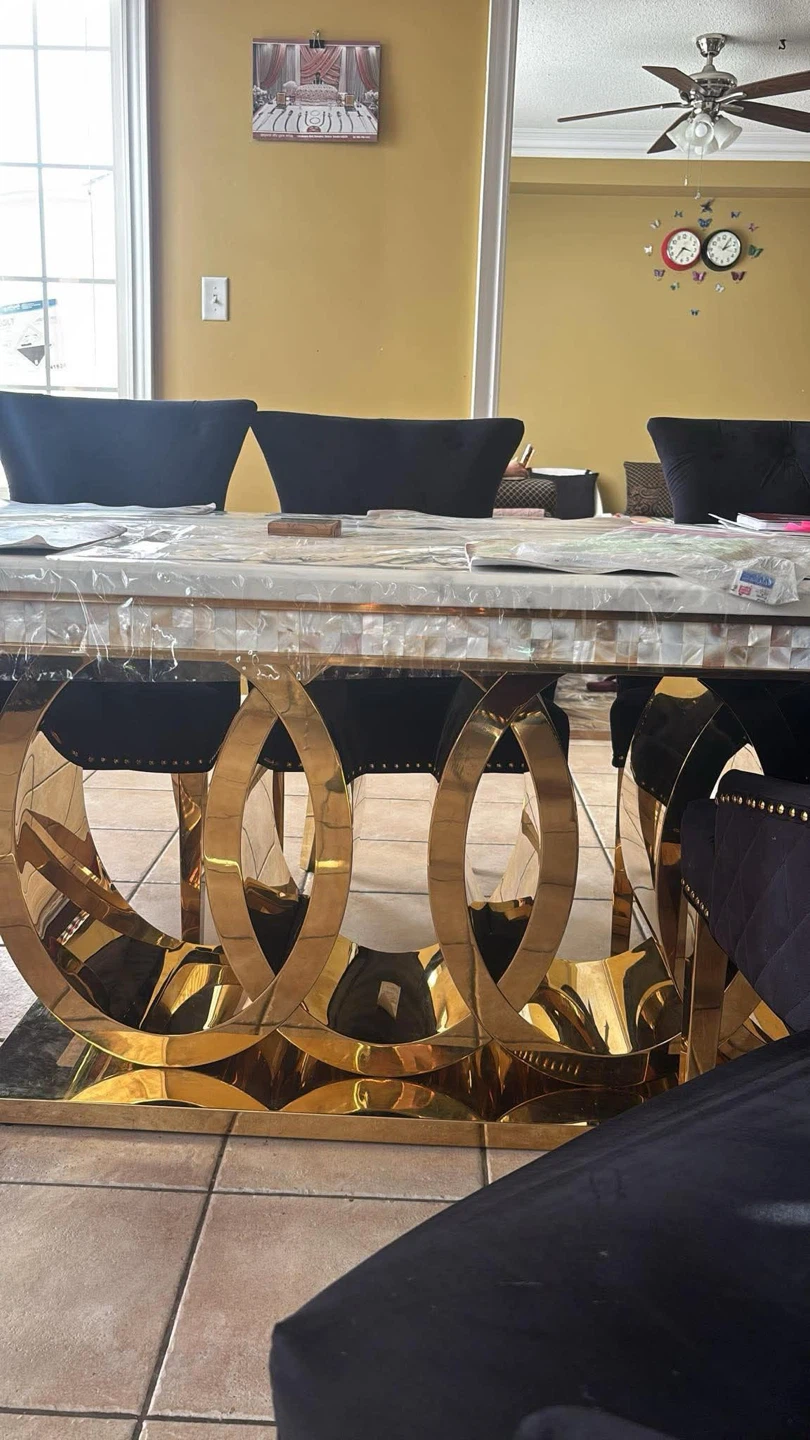 Marble top dining table with 6 chairs - photo 4