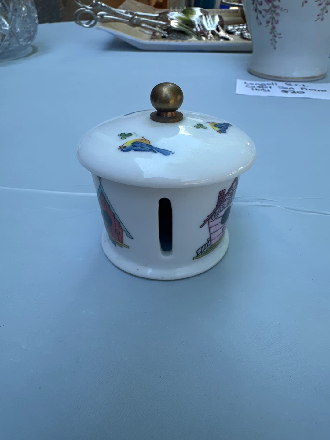 House of Brill Porcelain Birdhouse and Bird Design