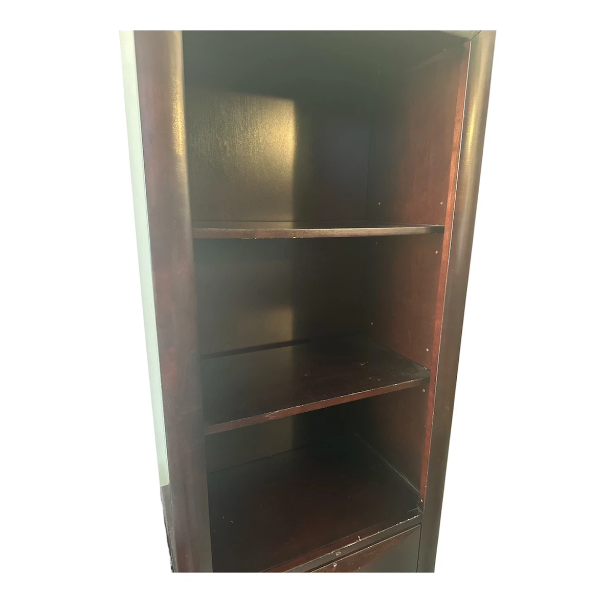 2 Dark Wood Bookcases with Drawers - photo 3