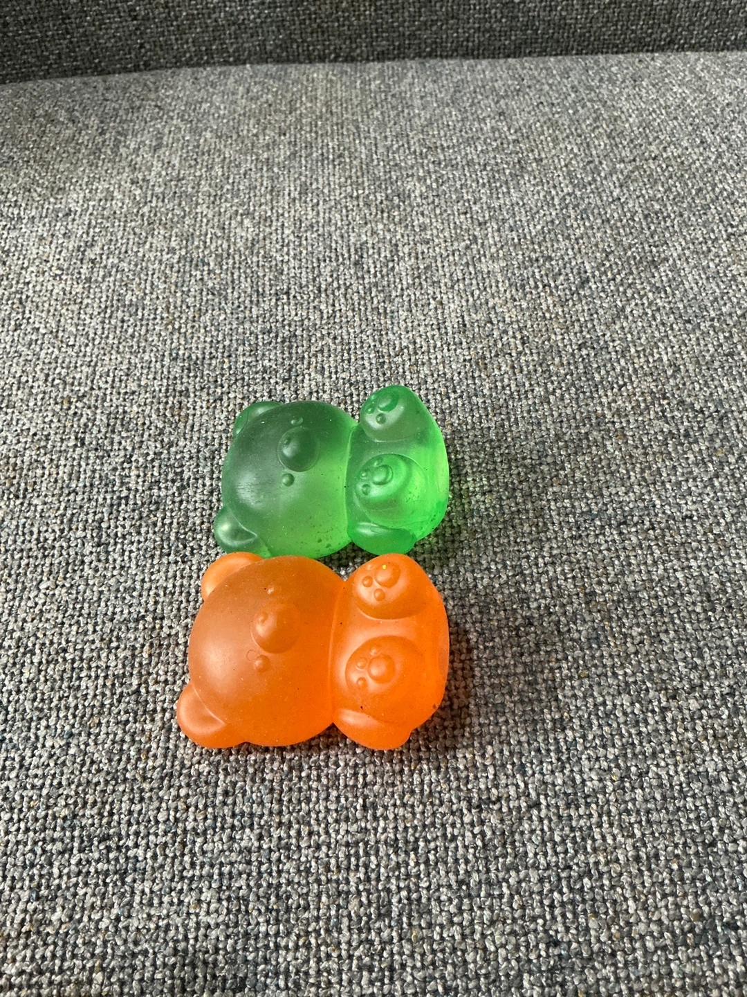 Green and orange bear squishy