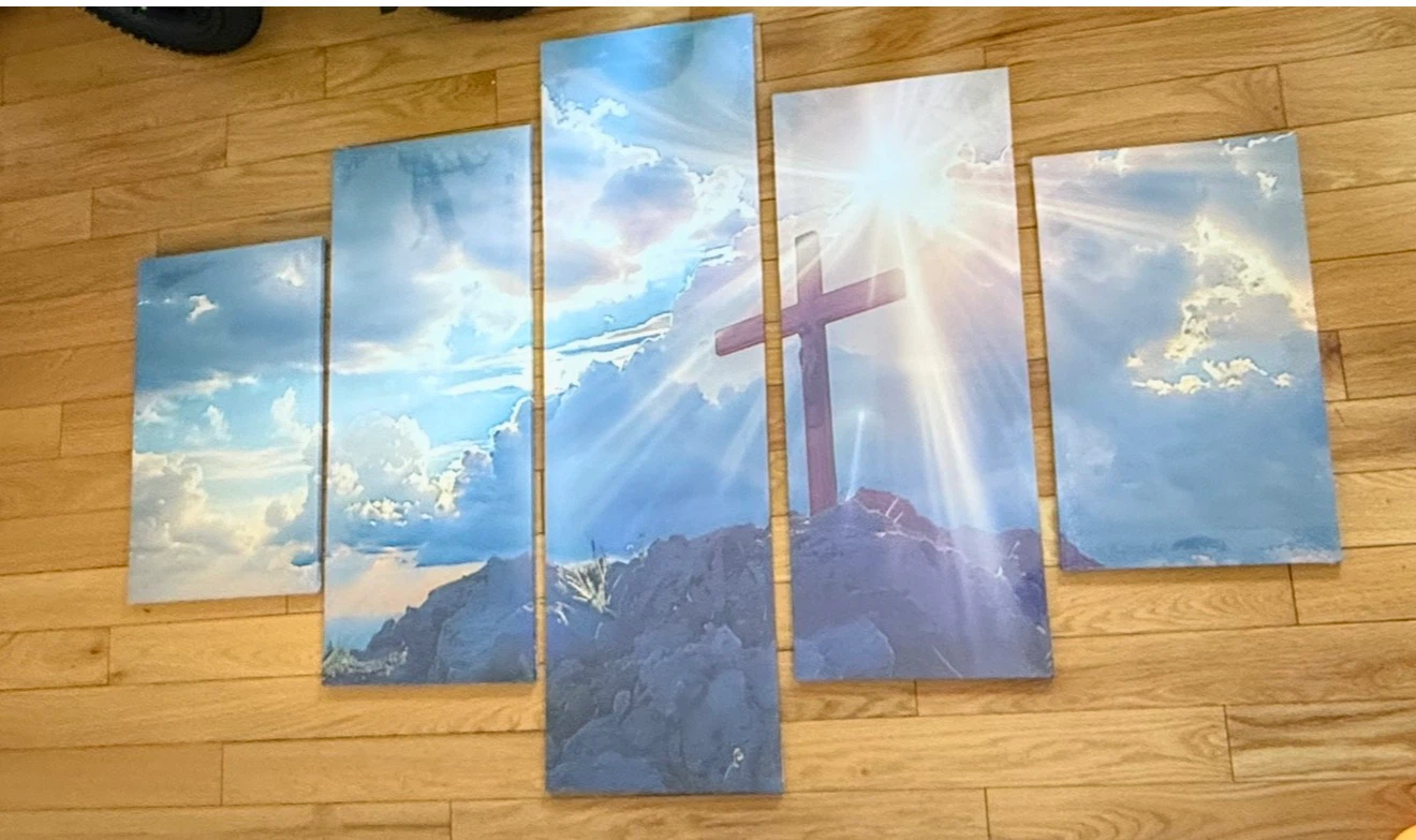 5-Piece Christian Cross Canvas Wall Art