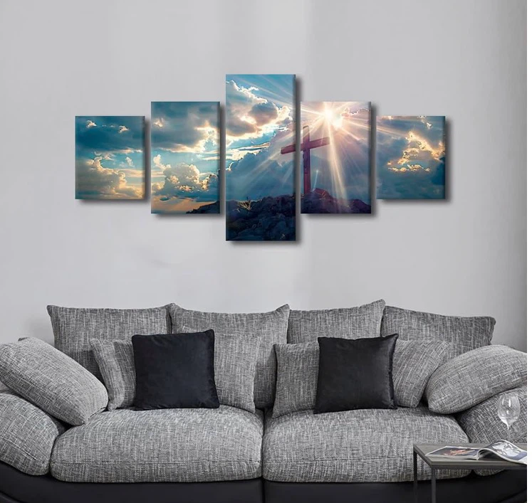5-Piece Christian Cross Canvas Wall Art - photo 2