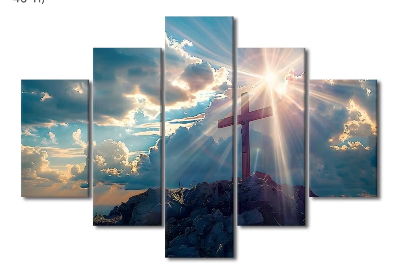 5-Piece Christian Cross Canvas Wall Art - photo 4