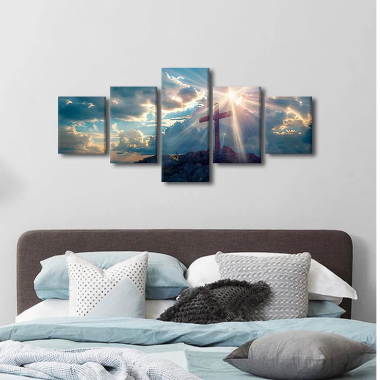 5-Piece Christian Cross Canvas Wall Art - photo 5