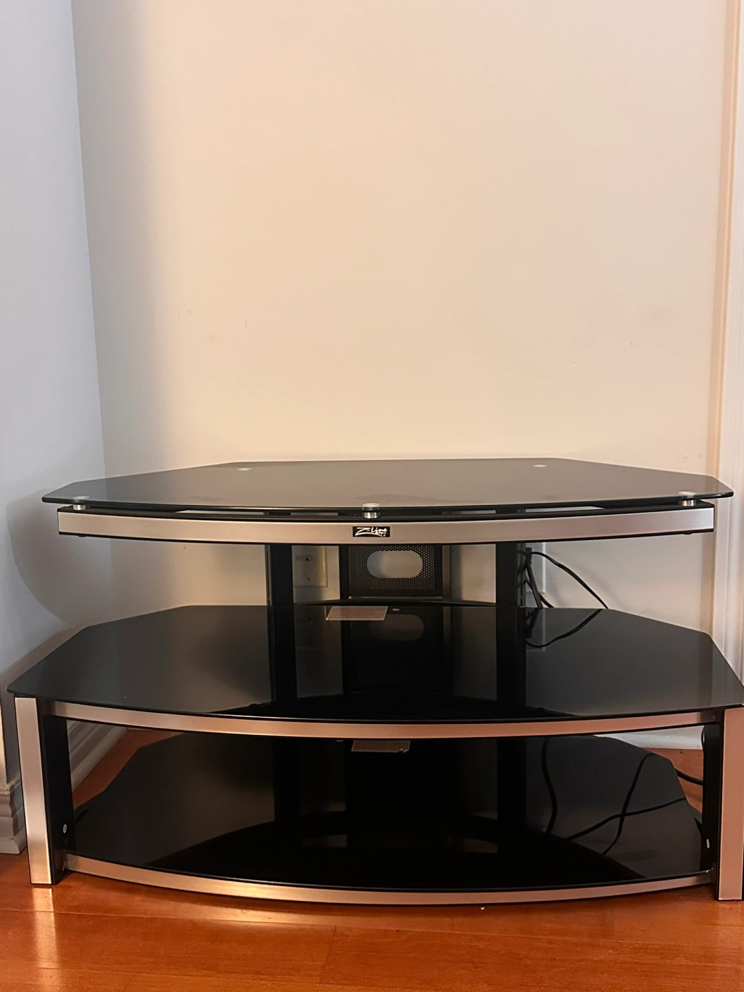 Z-Line Black Glass Corner TV Stand - photo 2