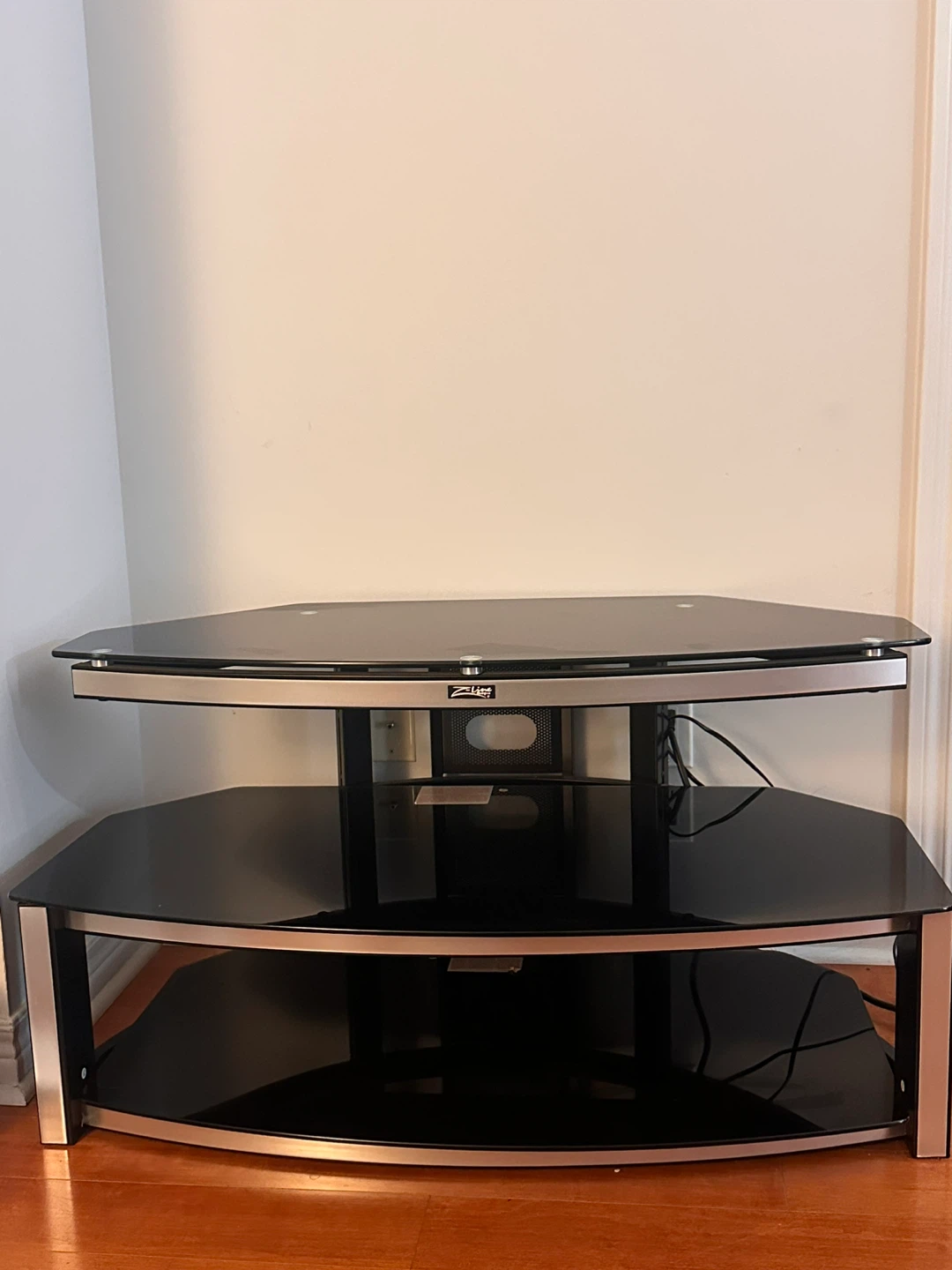 Z-Line Black Glass Corner TV Stand - photo 3