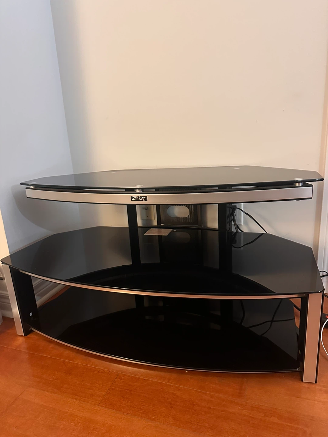 Z-Line Black Glass Corner TV Stand - photo 4