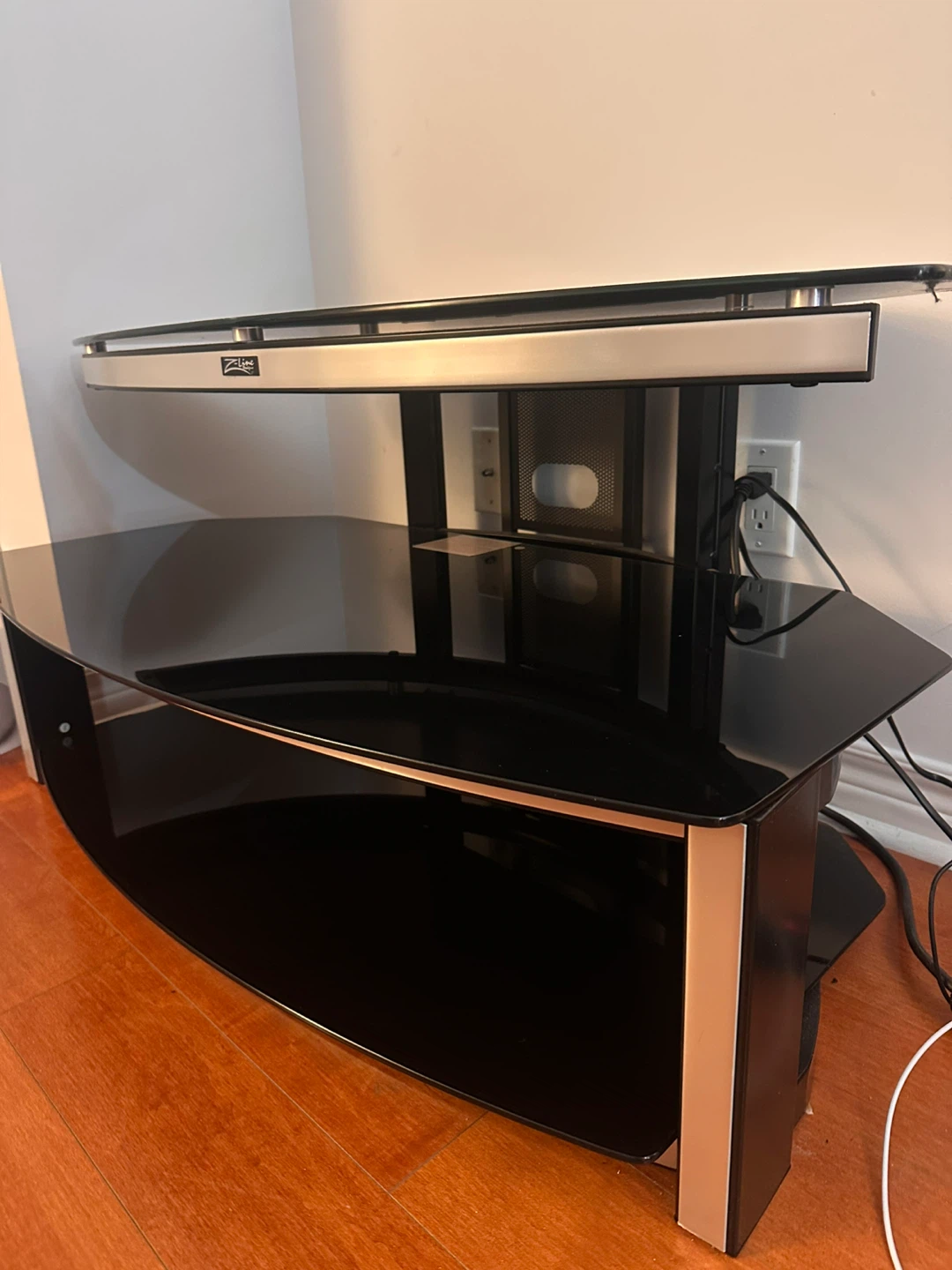 Z-Line Black Glass Corner TV Stand - photo 5