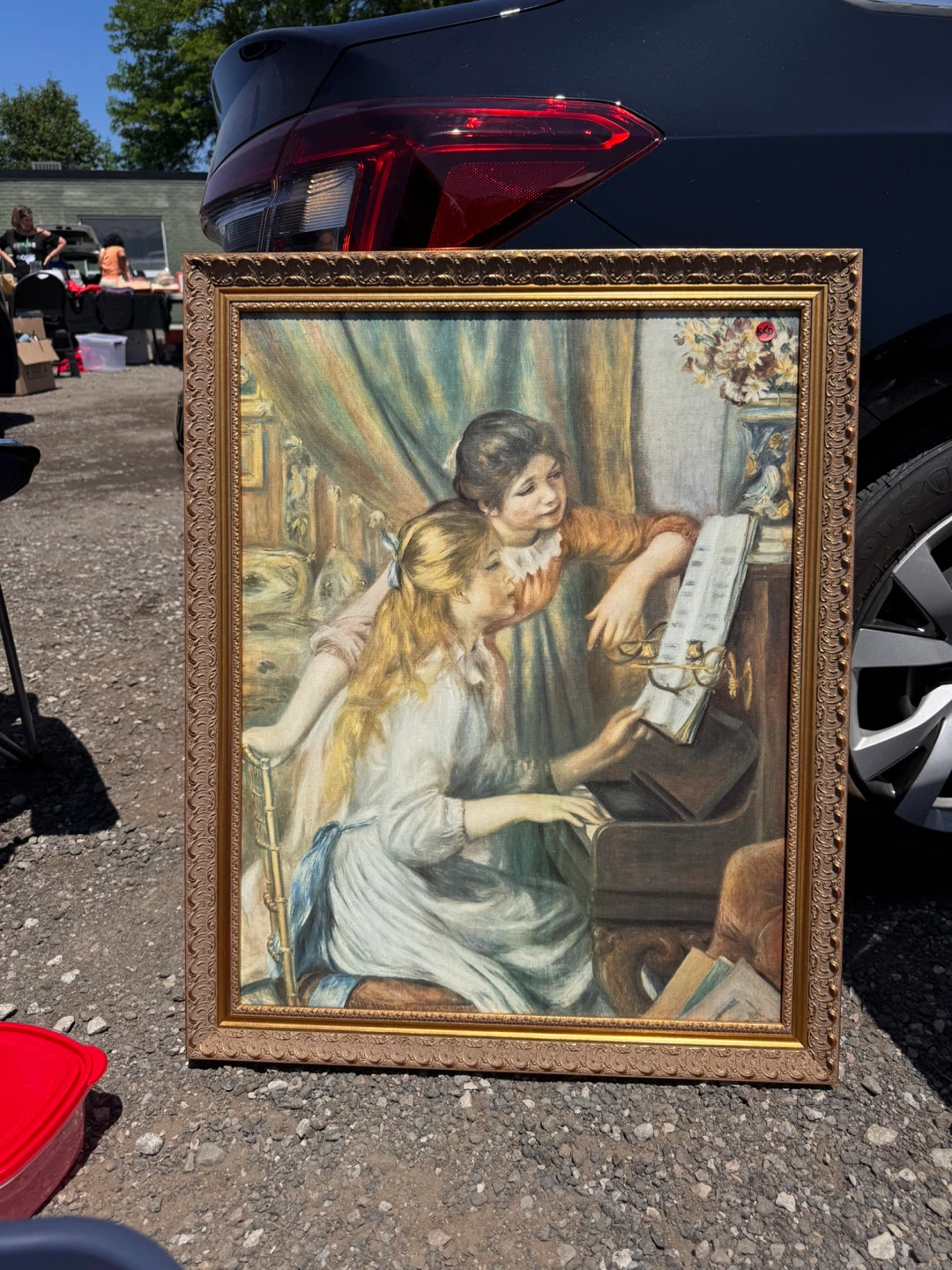 Framed Painting - The Two Young Girls at the Piano