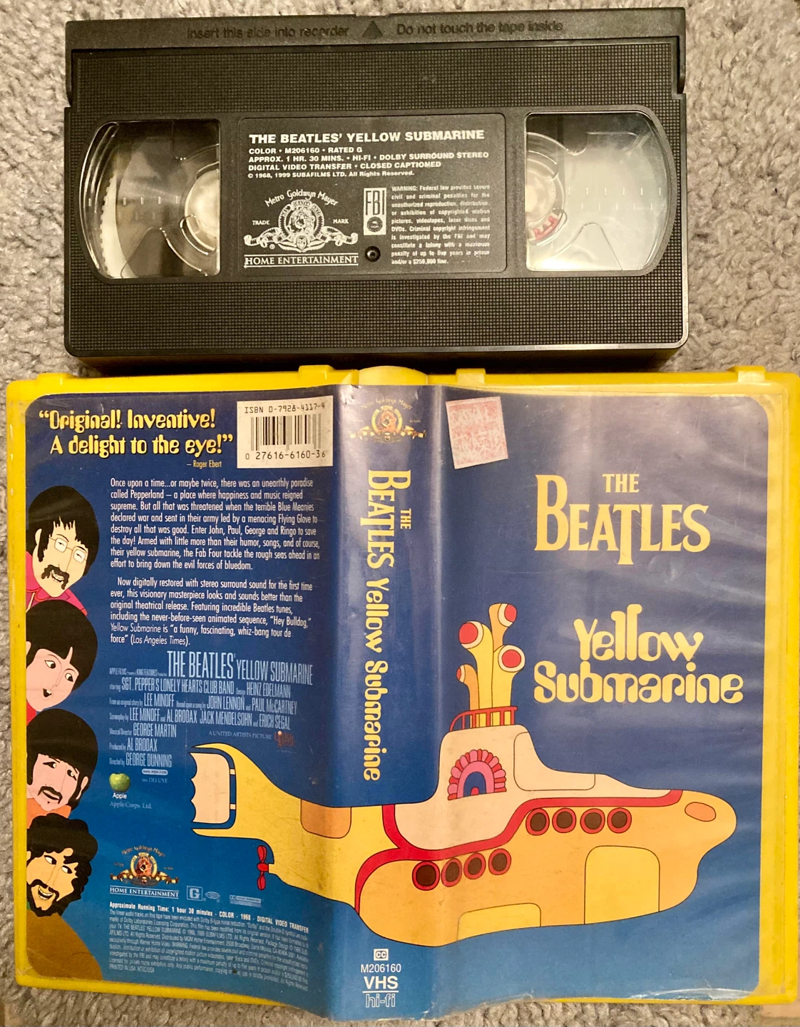 The Beatles Yellow Submarine VHS Tape accompanying LP & Book