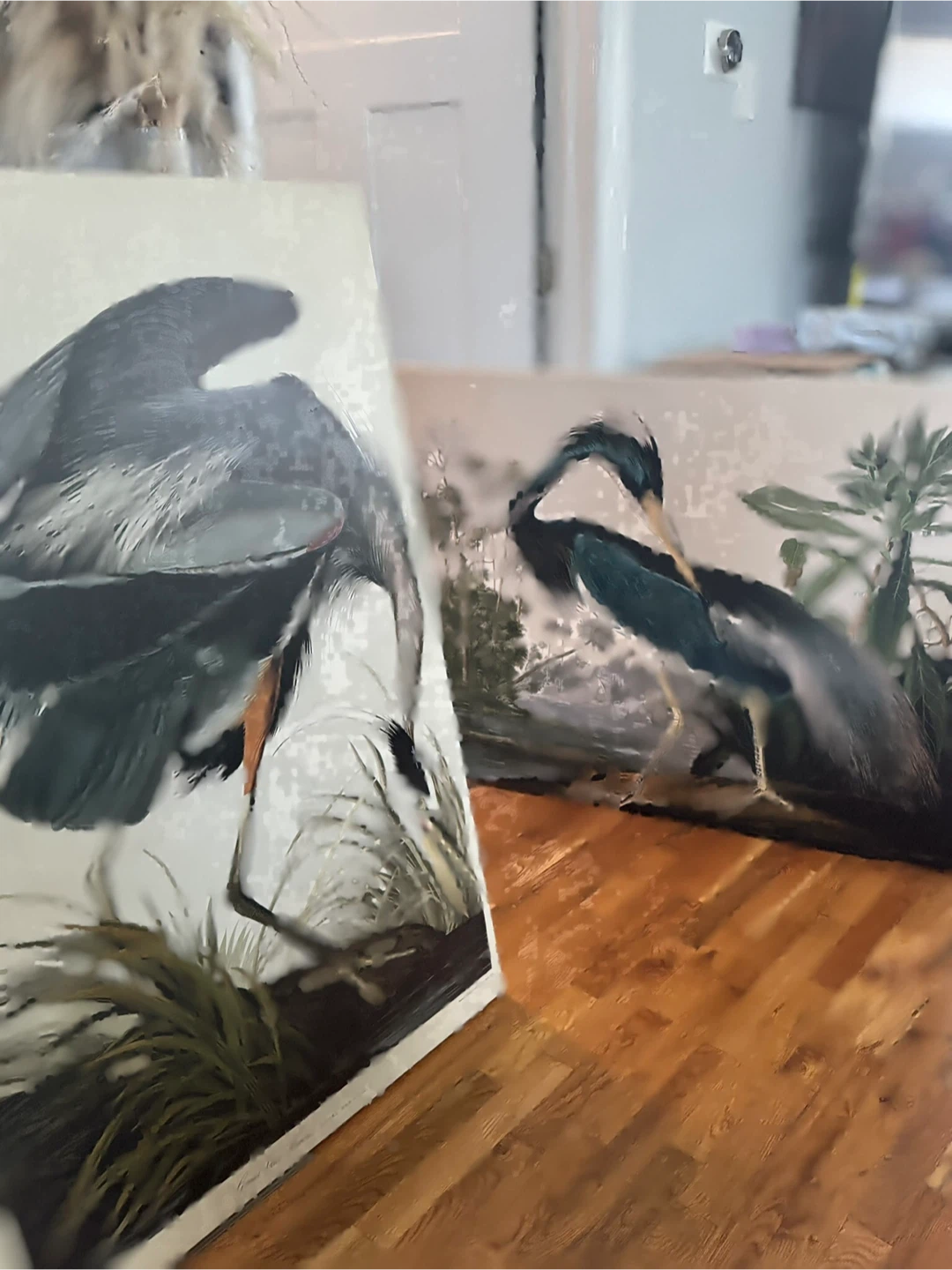 Vintage Heron Bird Canvas Art Print - photo 2