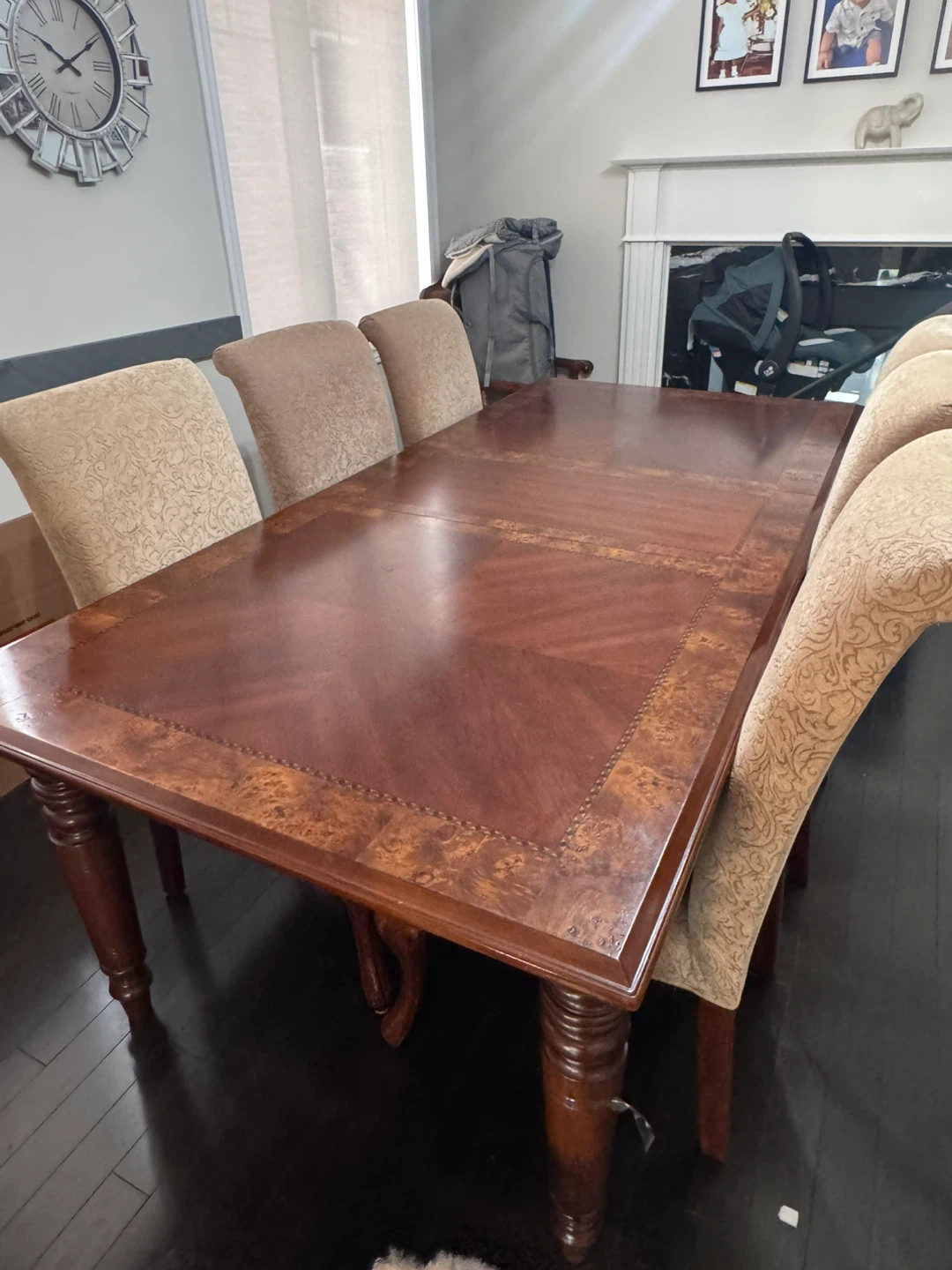 Bombay Wooden Dining Table with Chairs & Server
