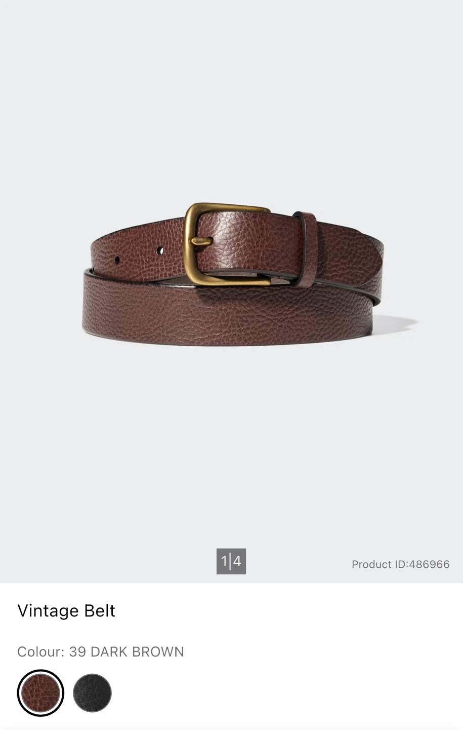 Uniqlo Vintage Belt - Dark Brown (L)
