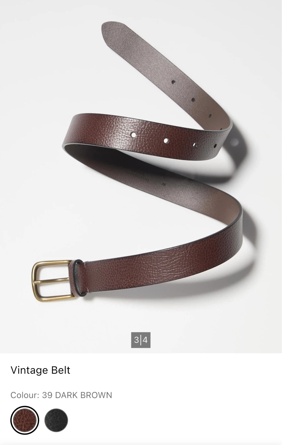Uniqlo Vintage Belt - Dark Brown (L) - photo 2