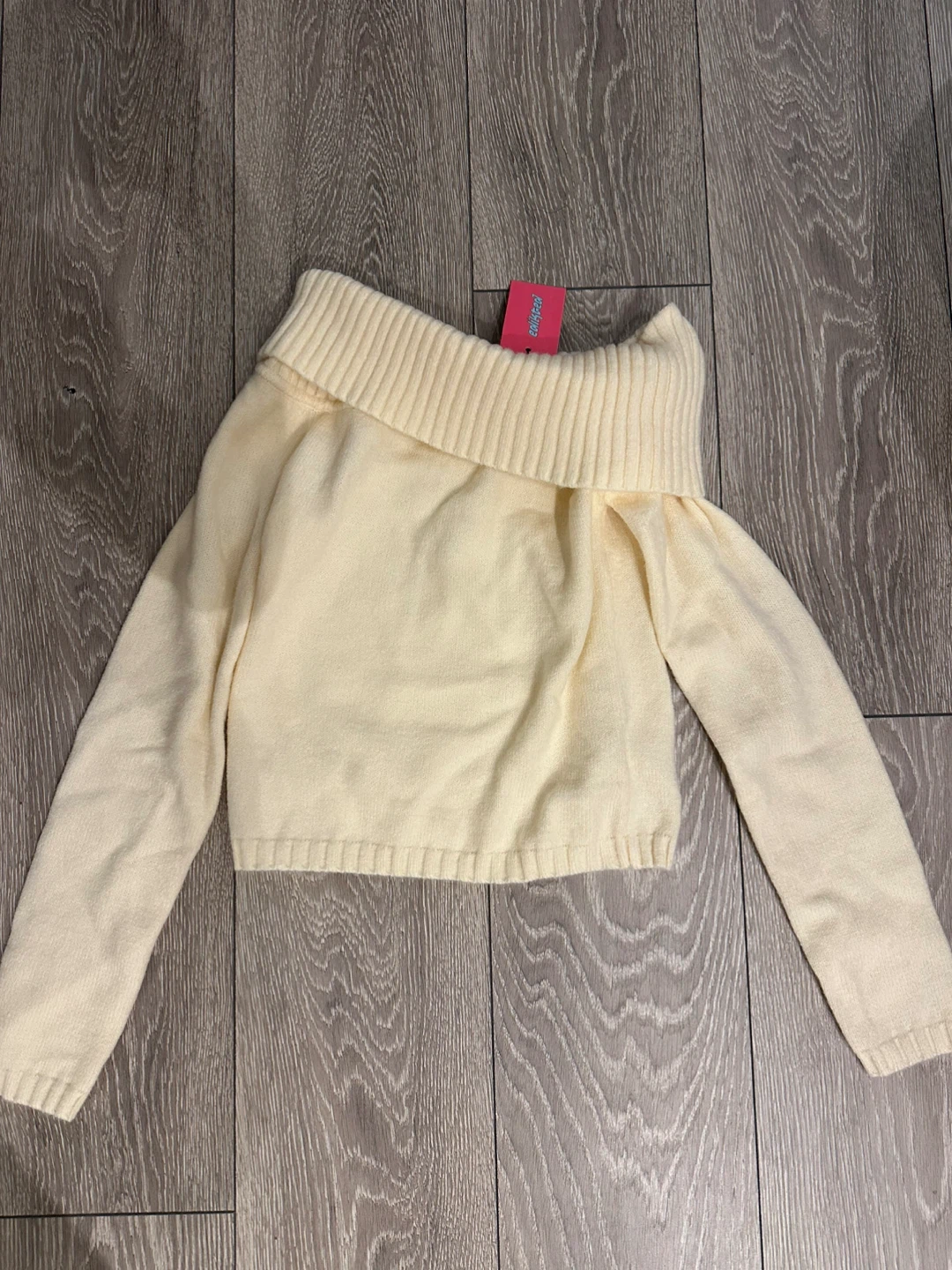 Edikted Cream Off-the-Shoulder Sweater - Size S