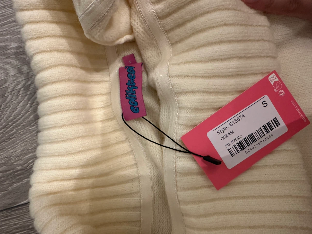 Edikted Cream Off-the-Shoulder Sweater - Size S - photo 2