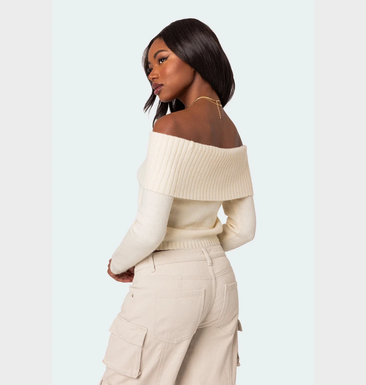 Edikted Cream Off-the-Shoulder Sweater - Size S - photo 4