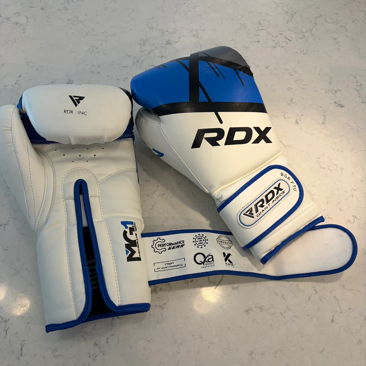 RDX White and Blue Boxing Gloves - photo 3
