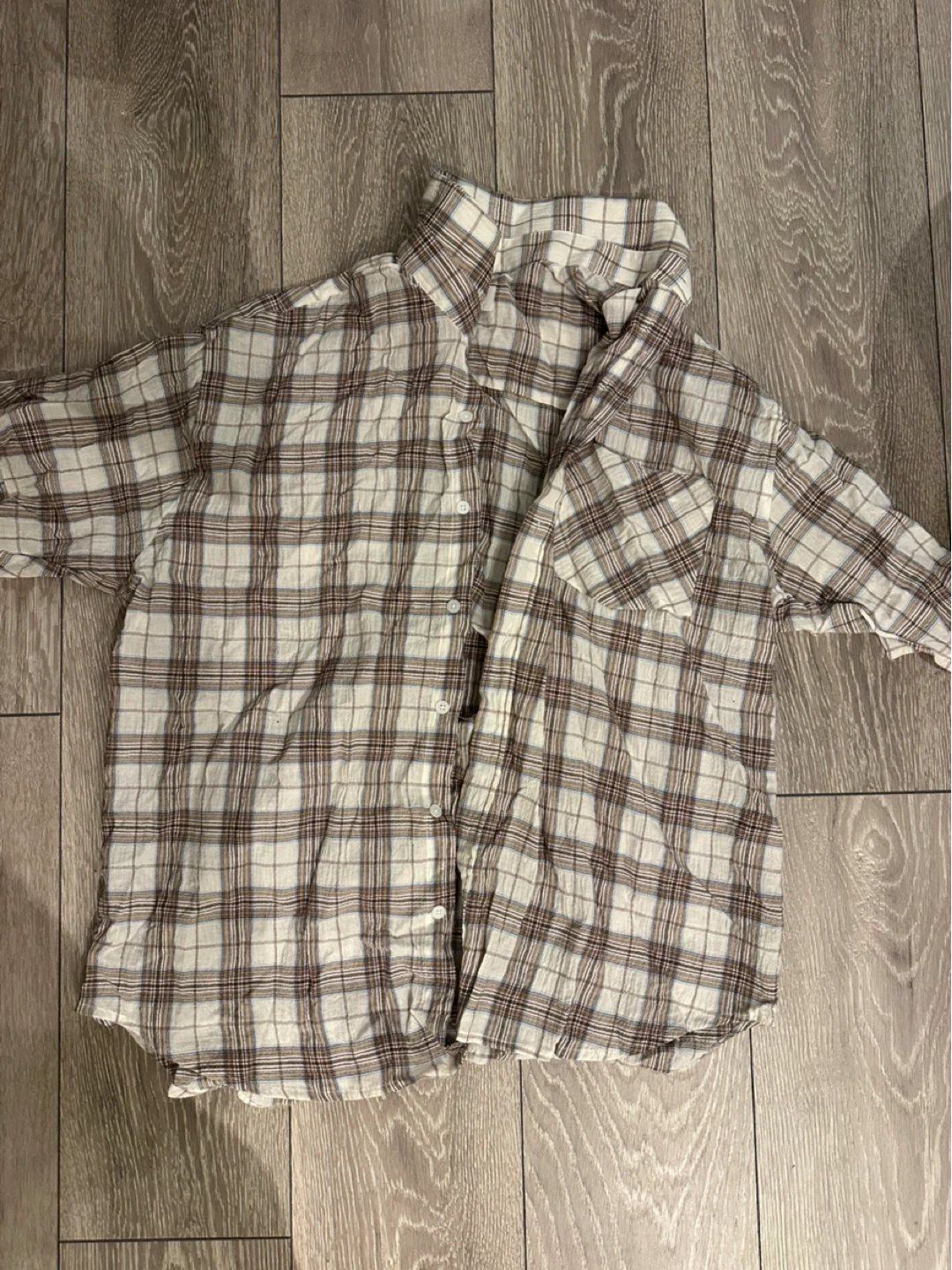 Checked Button-Up Shirt - photo 2