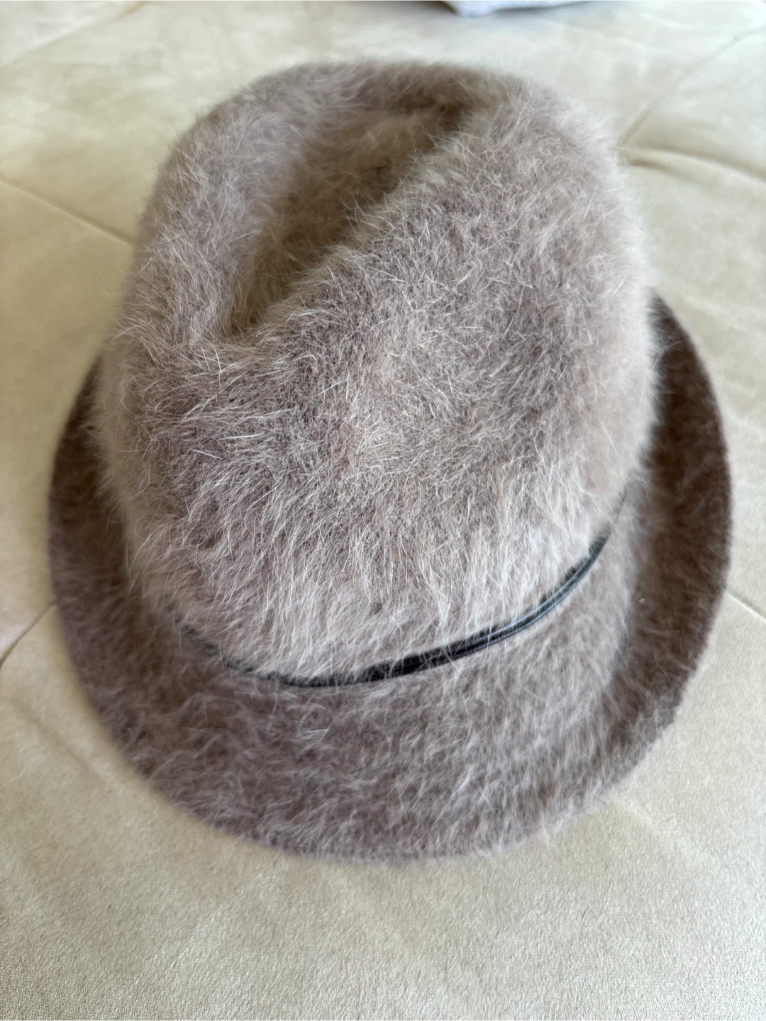 Fluffy Grey Fedora Hat