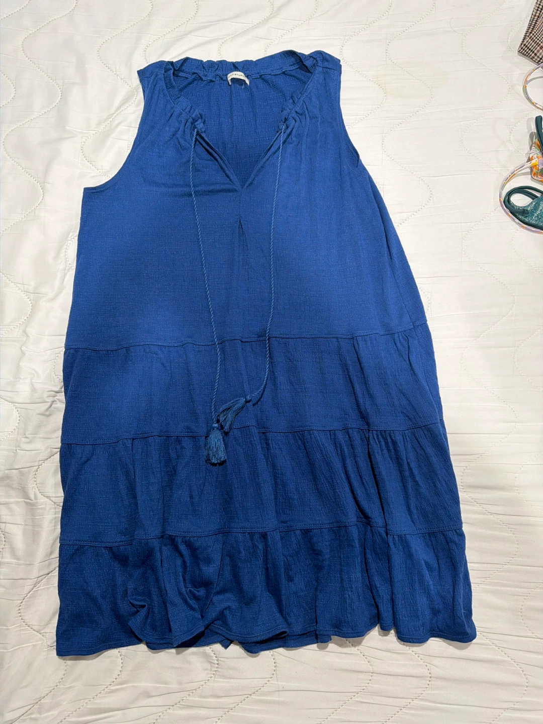 Max Studio Blue Tiered Maxi Dress