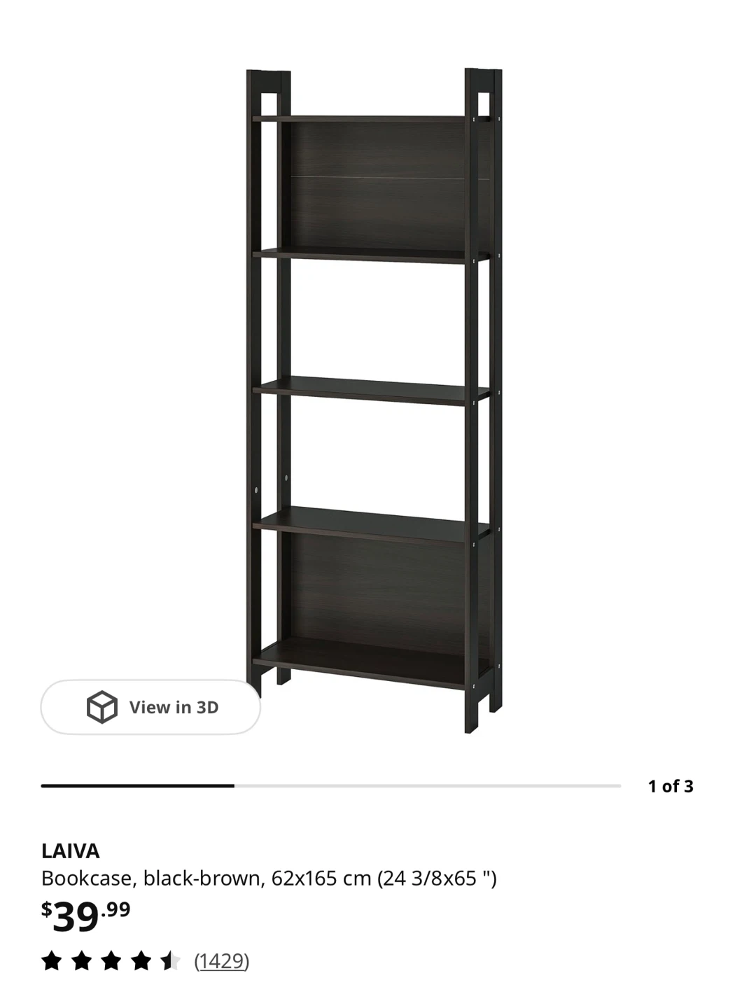 IKEA LAIVA Bookcase - Black-brown - photo 3
