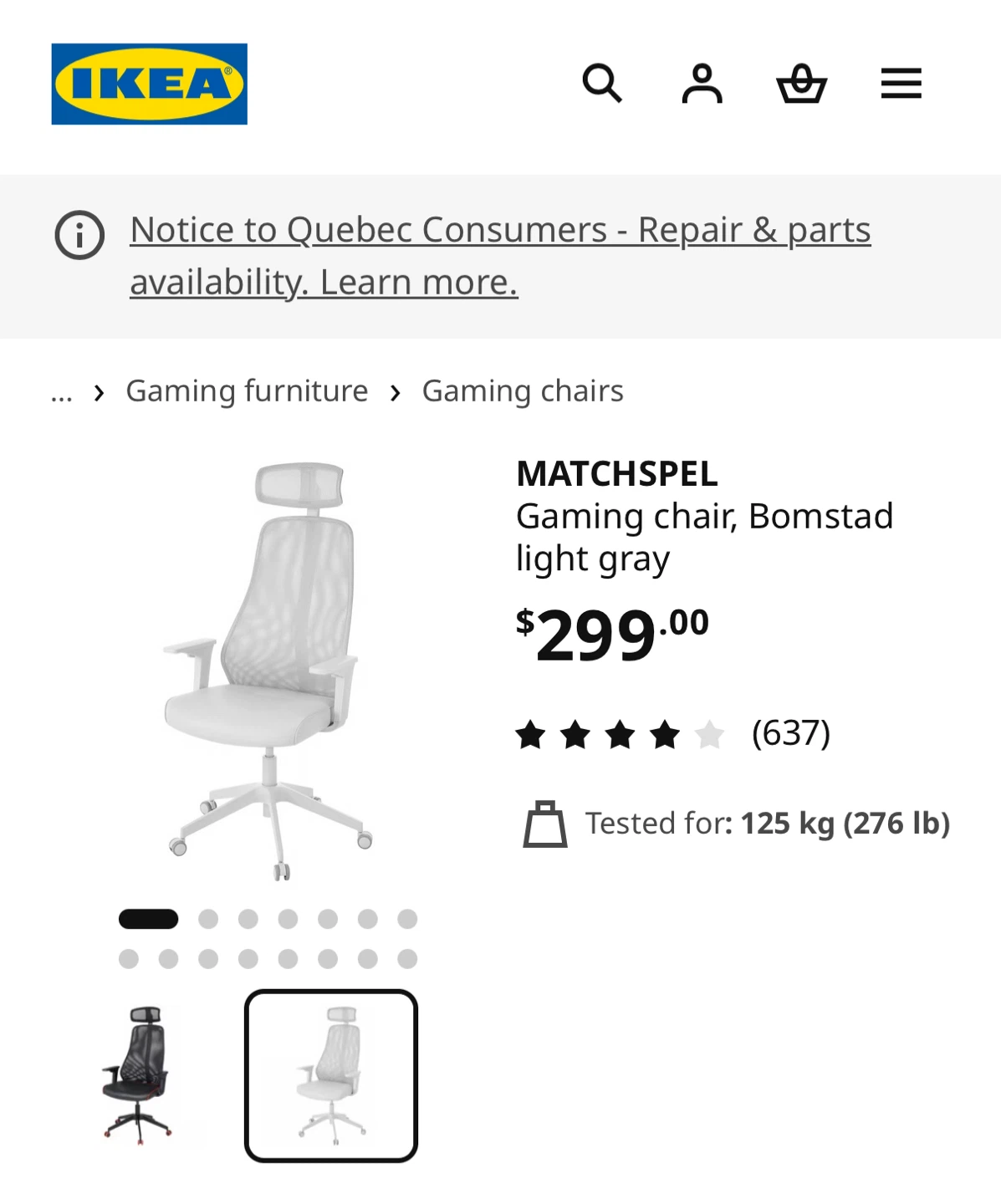 IKEA MATCHSPEL Gaming Chair (old ver.) - photo 5