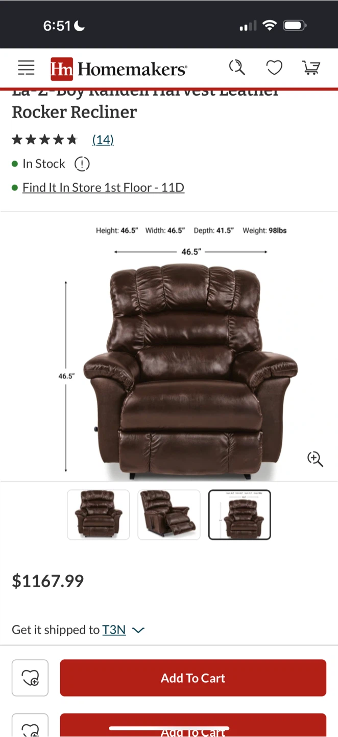 La-Z-Boy Randell Rocker Recliner - Leather - photo 2