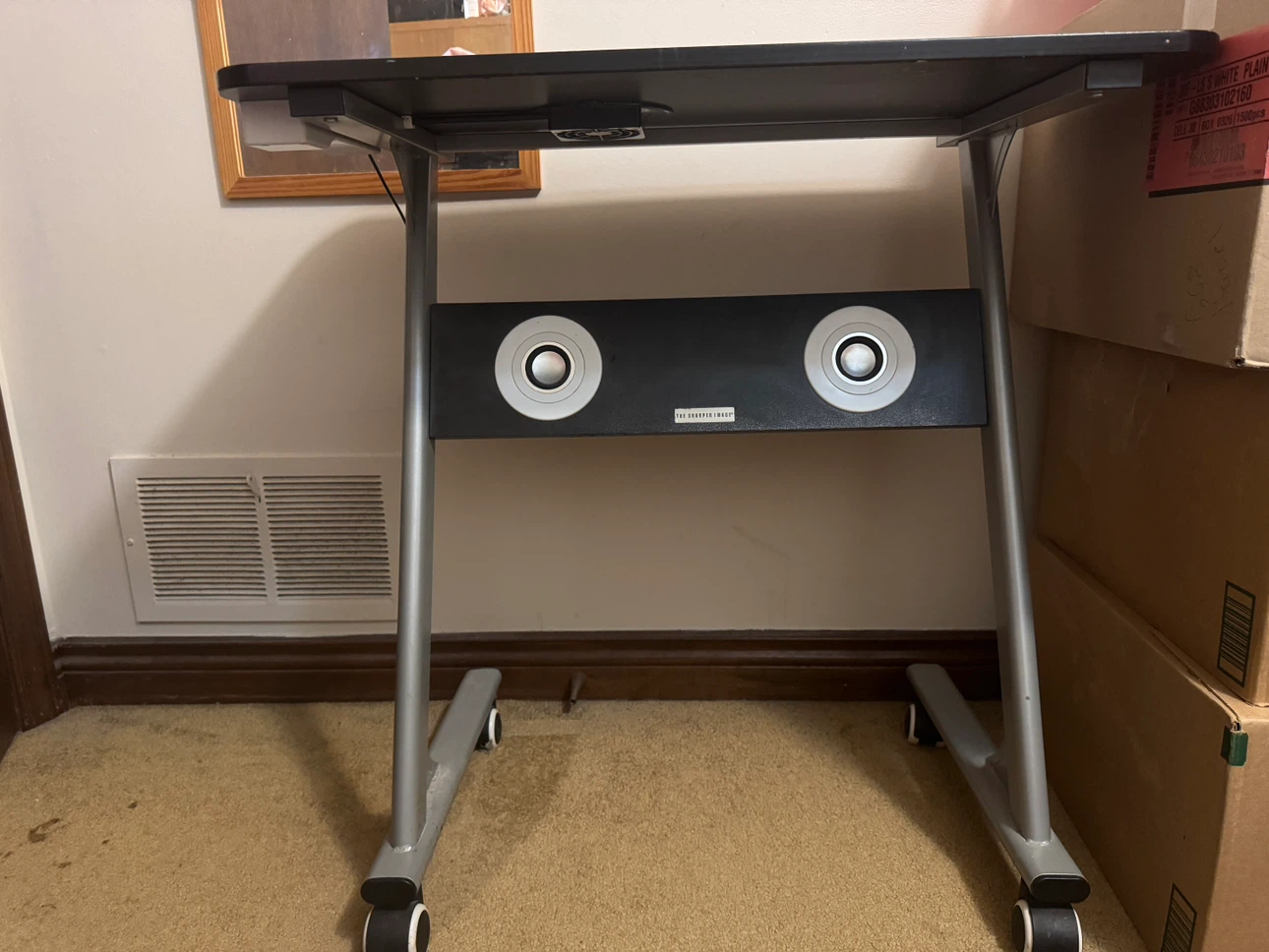 The Sharper Image Desk with Built-in Speakers and USB Hub