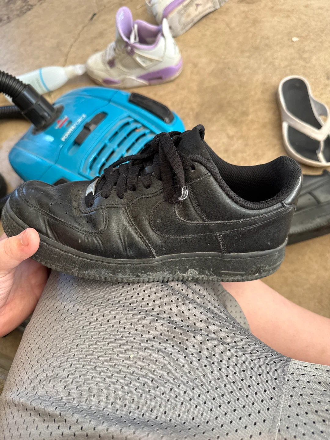Nike Air Force 1 Black Leather Sneakers