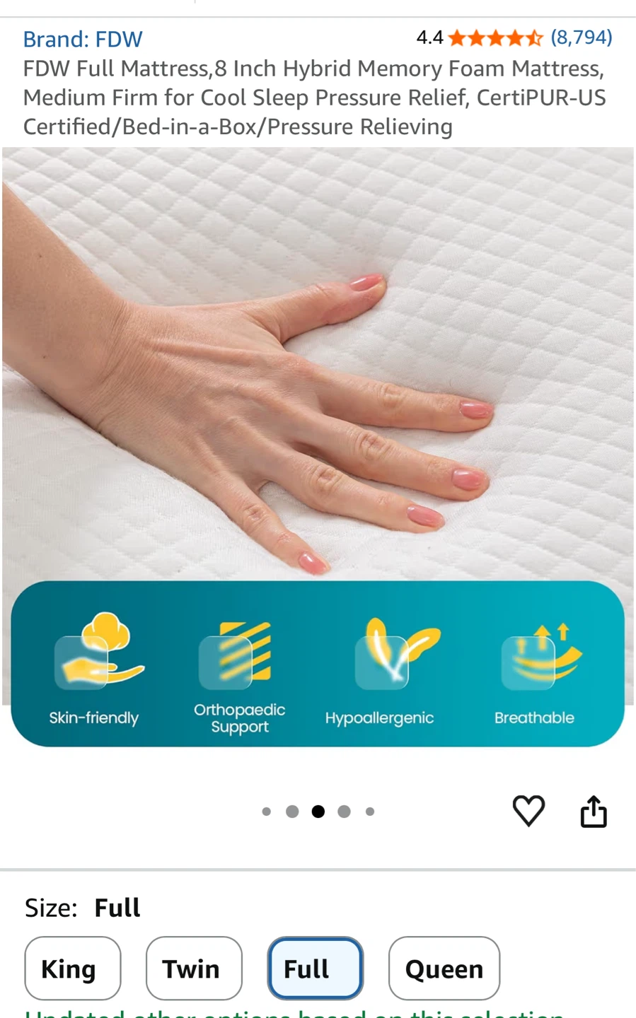 Mattress 8 Inch FULL size - photo 3