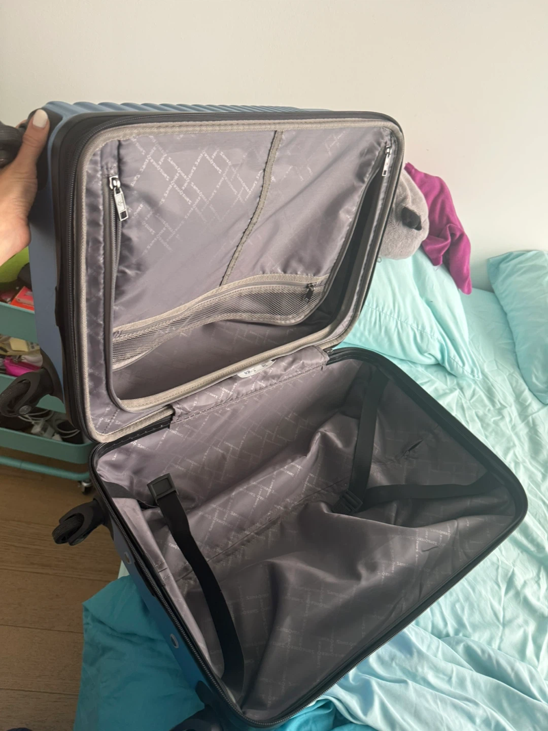 BRAND NEW! Samsonite Blue Hardside Spinner Luggage carry on - photo 3
