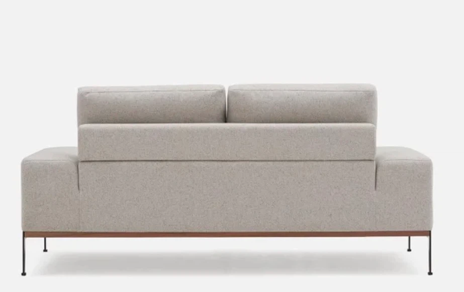 Modern Light Grey Loveseat Sofa with Wooden Base - photo 2