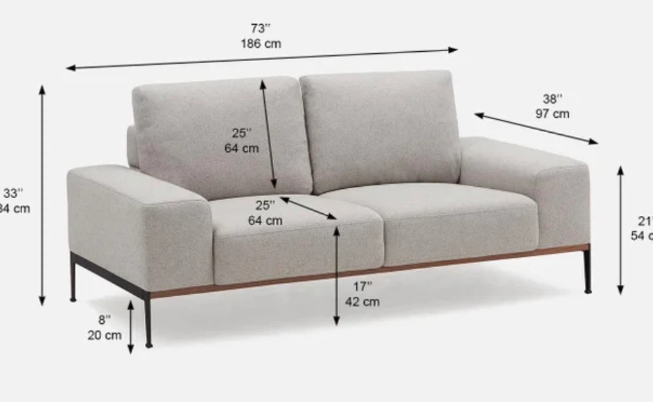 Modern Light Grey Loveseat Sofa with Wooden Base - photo 3