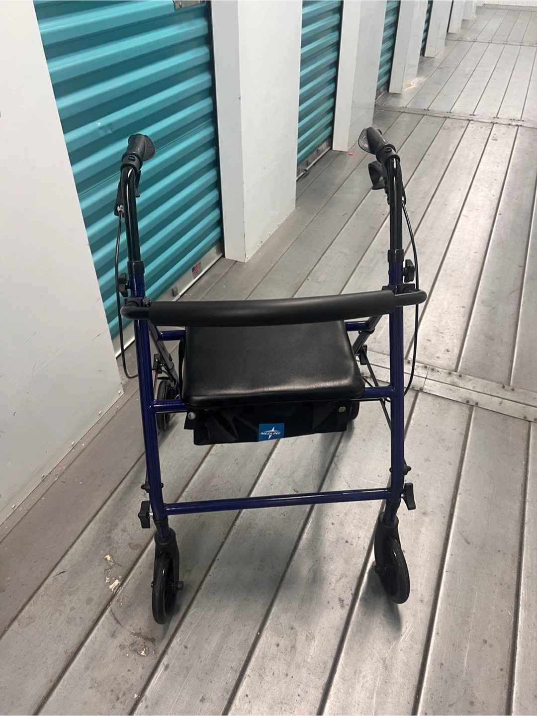Blue Medline Rollator Walker with Seat