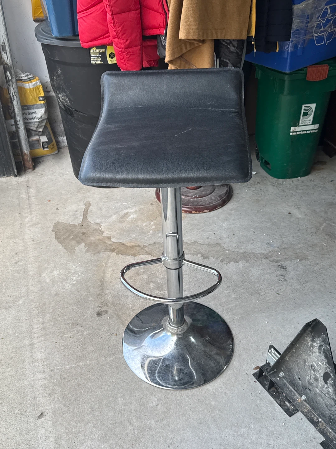 Black Adjustable Bar Stool