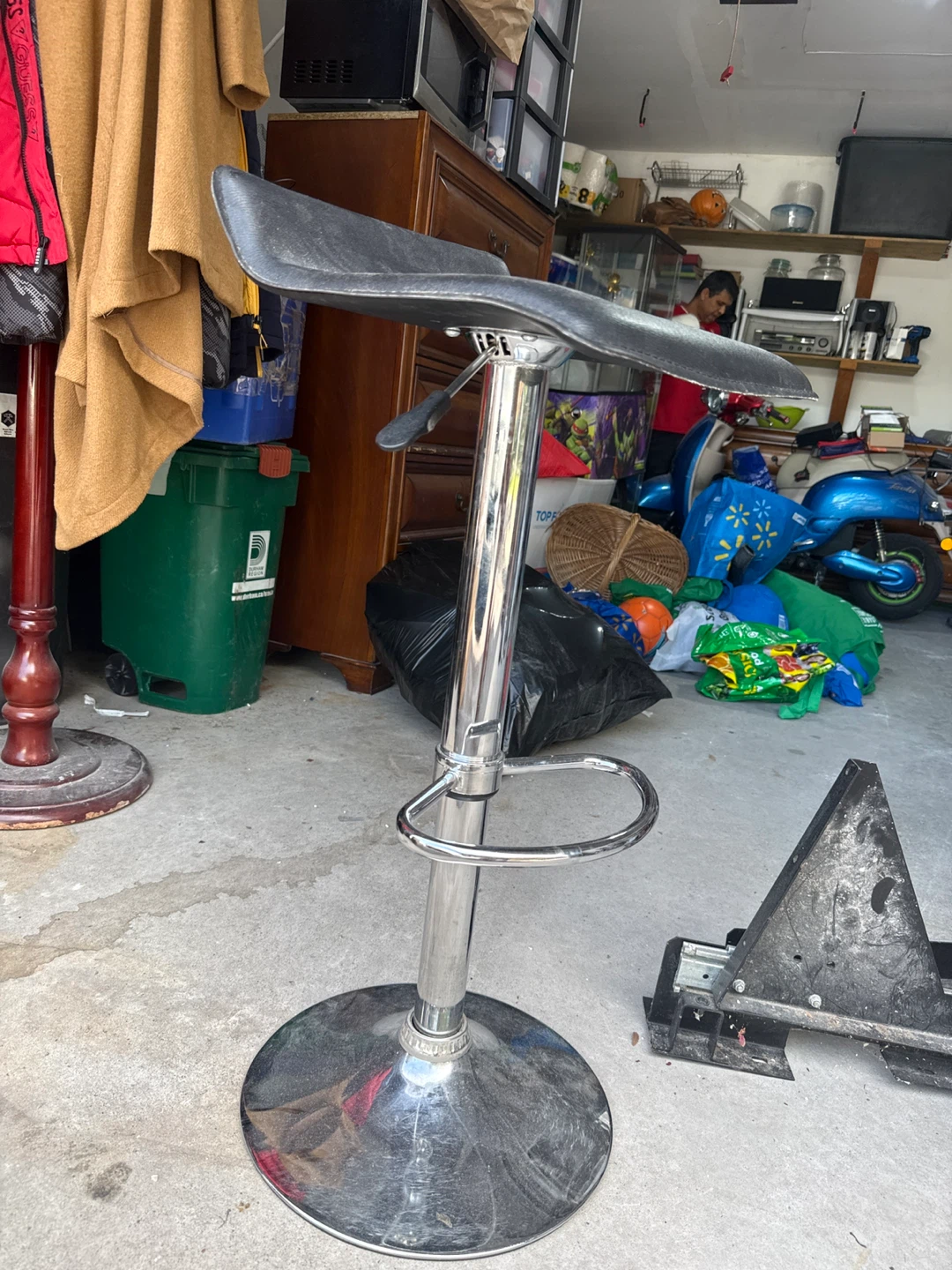 Black Adjustable Bar Stool - photo 2