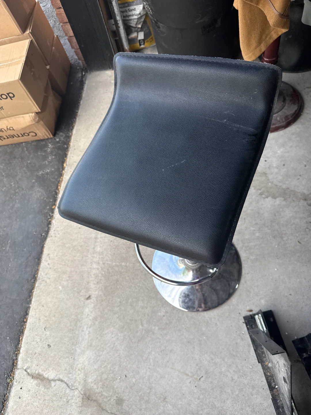 Black Adjustable Bar Stool - photo 3