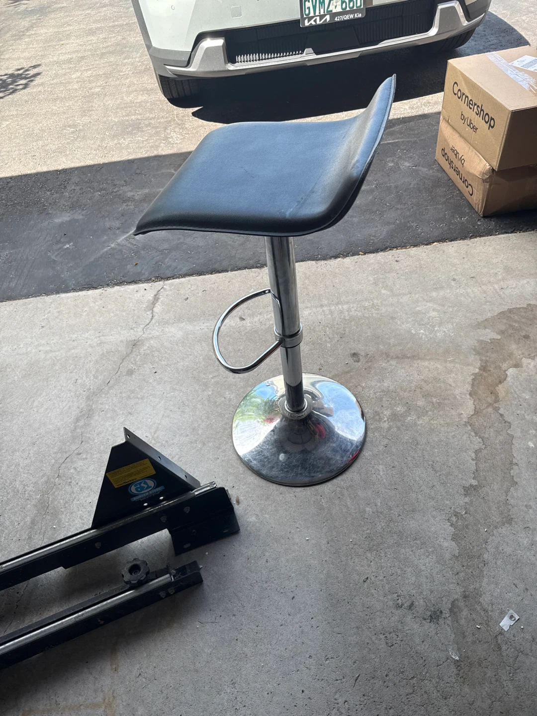 Black Adjustable Bar Stool - photo 4