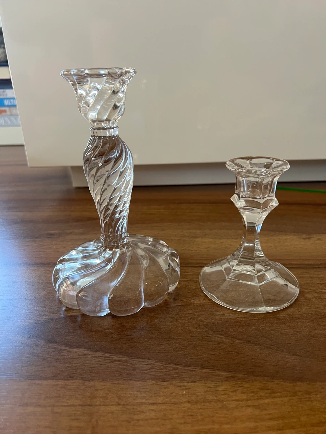 Clear Glass Candlestick Holder - photo 2