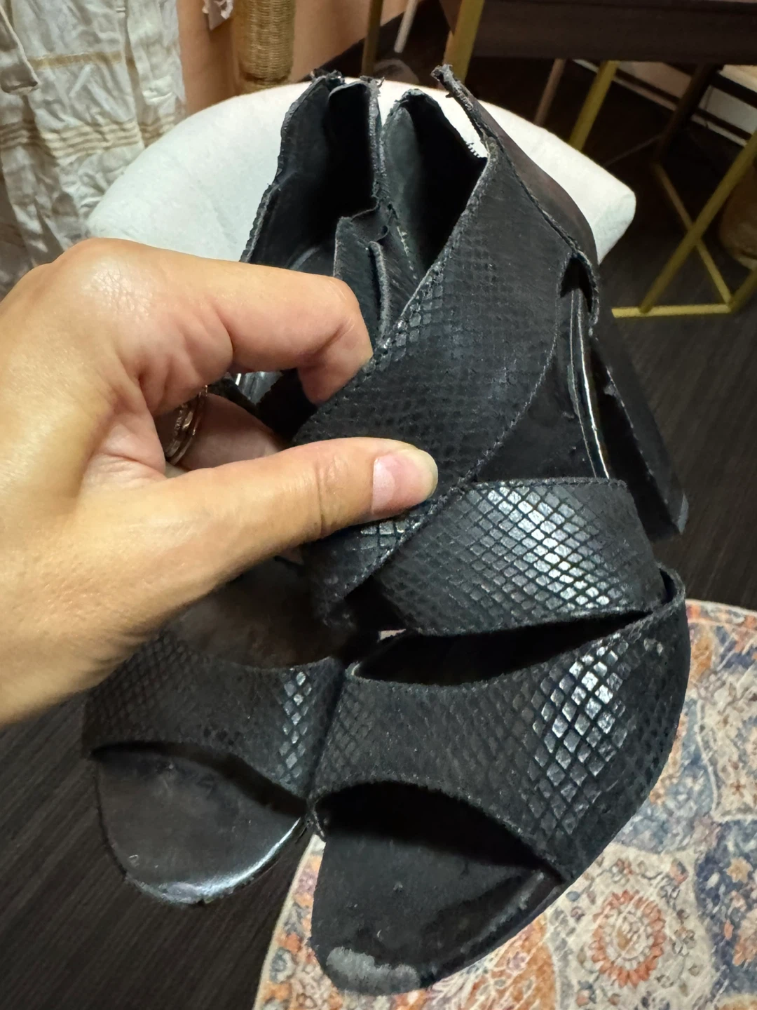 Kelsi Dagger Black Strappy Heels