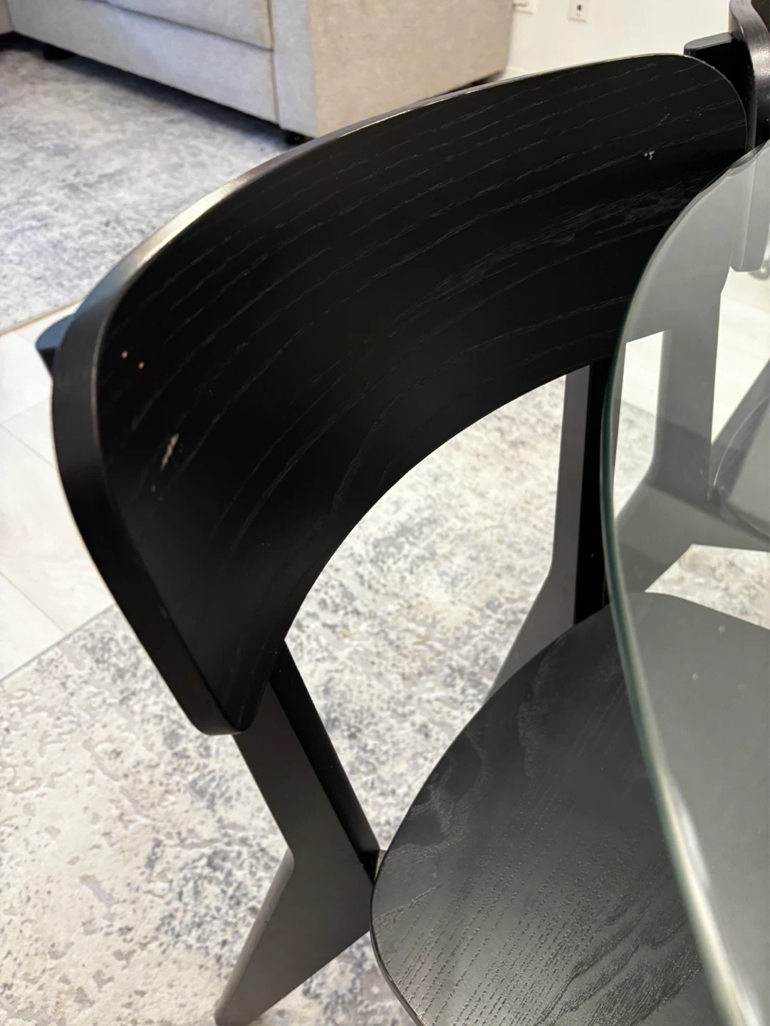 Glass Dining Table with 4 Black Chairs - photo 5